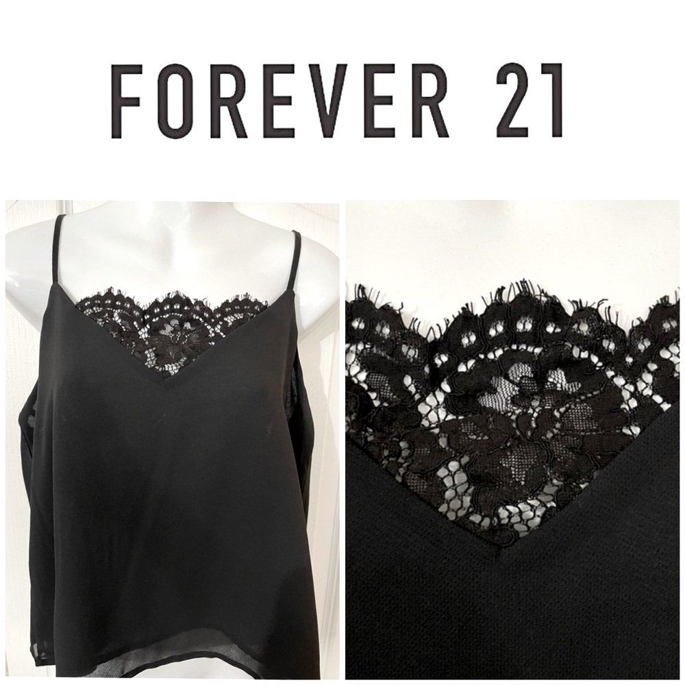 NWT Forever 21 spaghetti straps lace tank top size small